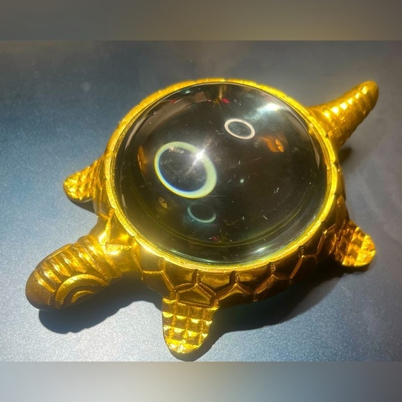 ORIGINAL LESELUPE KARTENGLAS- KARTENLUPE BRASS TURTLE BOOK MAGNIFIER - Picture 1 of 6